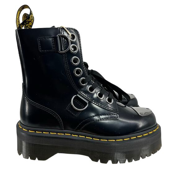 Dr Martens Jadon Platform Chunky Boots Women’s US6 EU37 Black Smooth Leather - Picture 1 of 11
